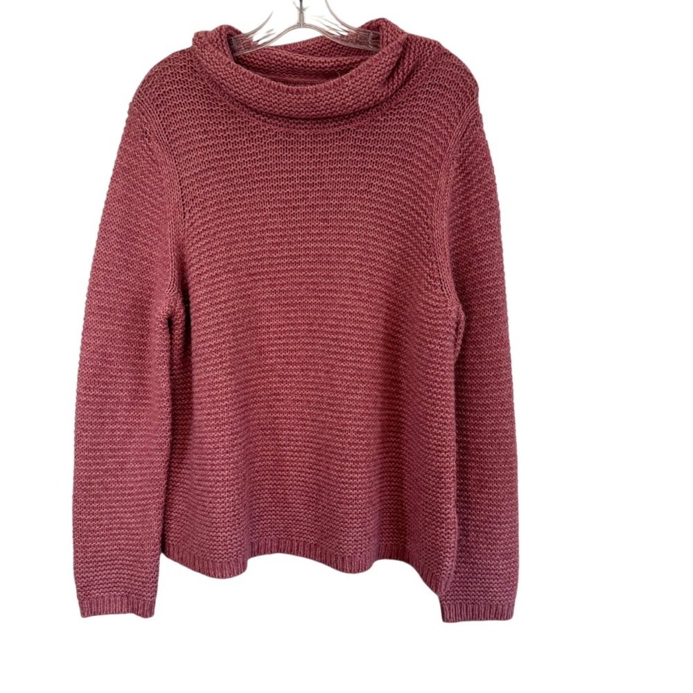 La Vie Rebecca Taylor Cowl Neck Merino Wool Alpaca Sweater Pullover Pink Large